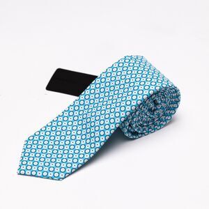 Report Collection Circle Print Cotton Tie Blue 5294
